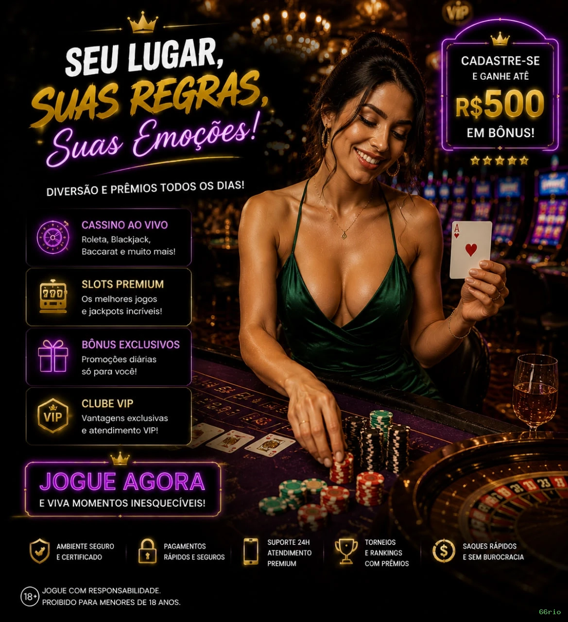 Plataforma completa da 66rio com todos os jogos